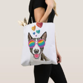 Bull Terrier Hund mit Herzchen Valentinstag Tasche (Von Nahem)