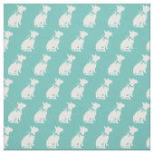 Bull Terrier Hund Silhouette Aquamarin Stoff (Muster)
