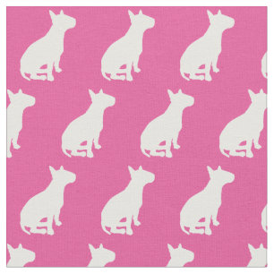 Bull Terrier Hund Silhouette Haustier Rosa Stoff