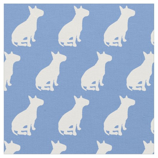 Bull Terrier Hund Silhouette Pet Light Blue Stoff (Nahaufnahme)