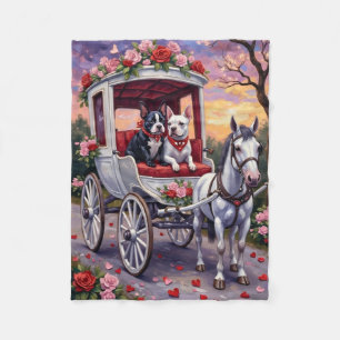 Bull Terrier Hund Valentinstag Fleecedecke