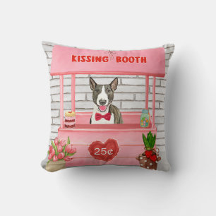 Bull Terrier Hund Valentinstag Kussstand  Kissen