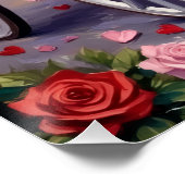 Bull Terrier Hund Valentinstag Poster (Ecke)