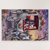 Bull Terrier Hund Valentinstag Puzzle (Horizontal)
