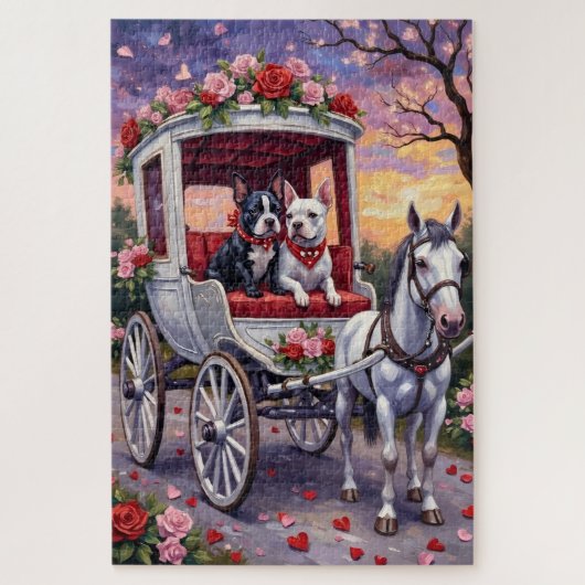 Bull Terrier Hund Valentinstag Puzzle (Vertikal)