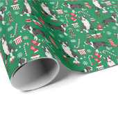 Bull Terrier Hund Weihnachten Geschenkpapier (Rolleneckpunkt)