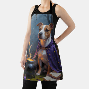 Bull Terrier Hund Whimsical Halloween-Malerei Schürze