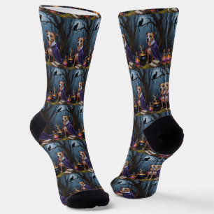 Bull Terrier Hund Whimsical Halloween-Malerei Socken