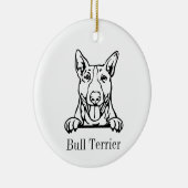 Bull Terrier Hundeschmuck Keramik Ornament (Rechts)