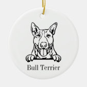 Bull Terrier Hundeschmuck Keramik Ornament (Vorne)