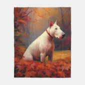 Bull Terrier im Herbst Leaves Fall Inspiriert Fleecedecke (Vorderseite)