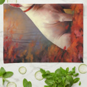 Bull Terrier im Herbst Leaves Fall Inspiriert Geschirrtuch (Gefaltet)