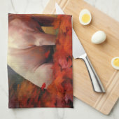 Bull Terrier im Herbst Leaves Fall Inspiriert Geschirrtuch (Viertel Falte)