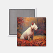 Bull Terrier im Herbst Leaves Fall Inspiriert Magnet (Vorderseite/Rückseite)