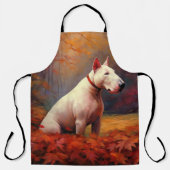 Bull Terrier im Herbst Leaves Fall Inspiriert Schürze (Vorderseite)