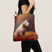 Bull Terrier im Herbst Leaves Fall Inspiriert Tasche (Von Nahem)