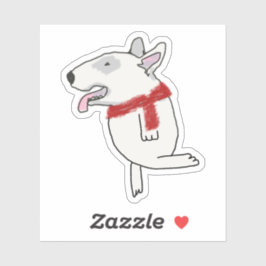 Bull Terrier ist unterwegs Aufkleber