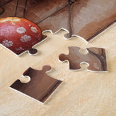 Bull Terrier Kamin mit Weihnachtslichtern Puzzle (Seite)