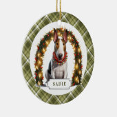 Bull Terrier Keramik Circle Ornament (Rechts)