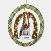 Bull Terrier Keramik Circle Ornament (Links)