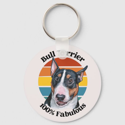 Bull Terrier komischer Zitat-Schlüsselanhänger Schlüsselanhänger (Vorderseite)