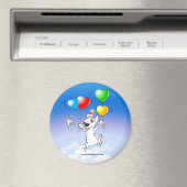 Bull Terrier Kühlschrankmagnet "Happy Birthday" (In Situ (Geschirrspüler))