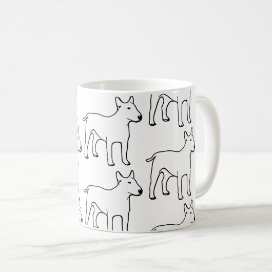 Bull Terrier Künstlerisch Coffee Tasse (VorderseiteRechts)