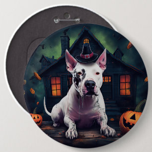 Bull Terrier Kürbisse Halloween Gruselig Button