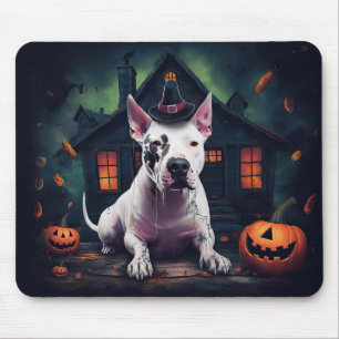 Bull Terrier Kürbisse Halloween Gruselig Mousepad