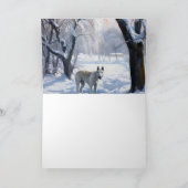 Bull Terrier Lass es Weihnachten schnee Karte (Innenseite)