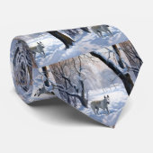 Bull Terrier Lass es Weihnachten schnee Krawatte (Gerollt)