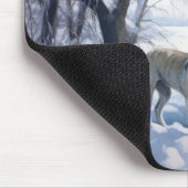 Bull Terrier Lass es Weihnachten schnee Mousepad (Ecke)