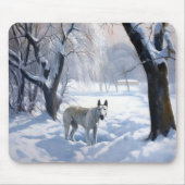Bull Terrier Lass es Weihnachten schnee Mousepad (Vorne)