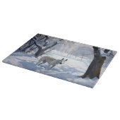 Bull Terrier Lass es Weihnachten schnee Schneidebrett (Ecke)