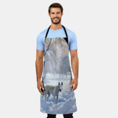 Bull Terrier Lass es Weihnachten schnee Schürze (Getragen)