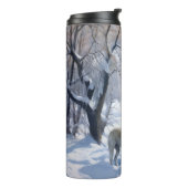 Bull Terrier Lass es Weihnachten schnee Thermosbecher (Nach links gedreht)