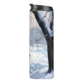 Bull Terrier Lass es Weihnachten schnee Thermosbecher (Nach rechts gedreht)