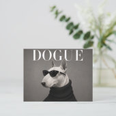 Bull Terrier Luxus-Mode-Editorial Postkarte (Stehend Vorderseite)