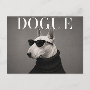 Bull Terrier Luxus-Mode-Editorial Postkarte