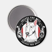 Bull Terrier Magnet Runde (Vorderseite/Rückseite)