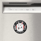 Bull Terrier Magnet Runde (In Situ (Geschirrspüler))