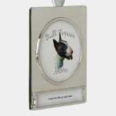 Bull Terrier Mama 2 Banner-Ornament Silber (Rechts)