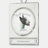 Bull Terrier Mama 2 Banner-Ornament Silber (Links)