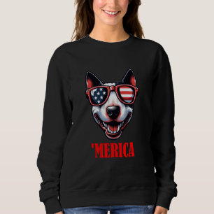Bull Terrier Merica 4. Juli US-Flagge Sweatshirt