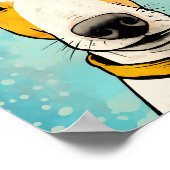 Bull Terrier mit gelbem Collar farbiger Hund Poster (Ecke)