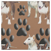 Bull Terrier nahtlos wiederholendes Mustergewebe Stoff (Muster)