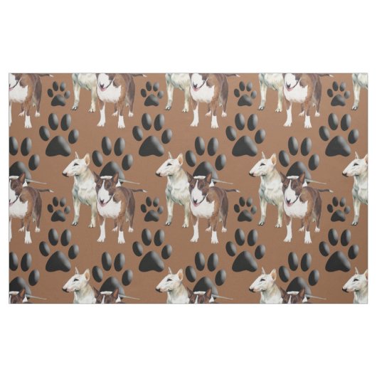 Bull Terrier nahtlos wiederholendes Mustergewebe Stoff (Fat Quarter (45,7 x 55,9 cm))