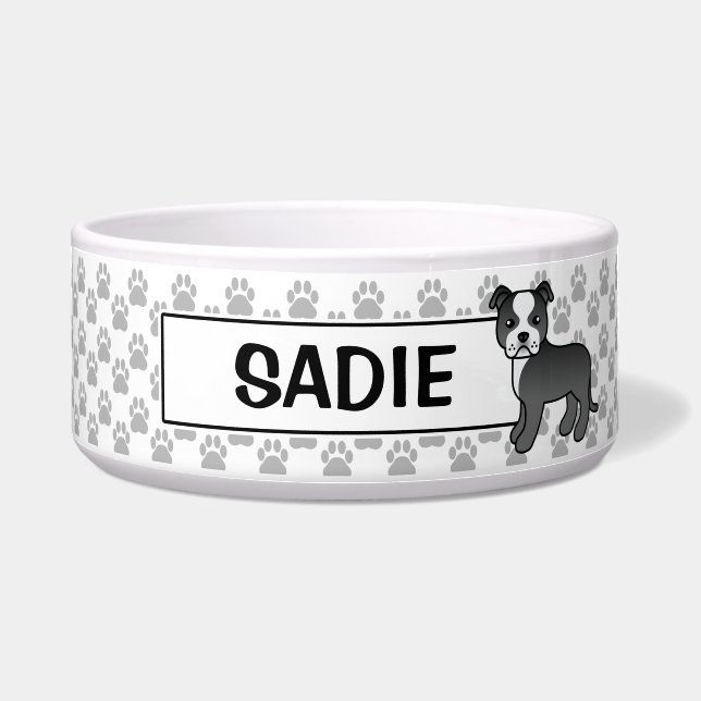 Bull Terrier & Name Napf (Vorderseite)