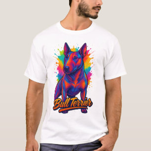 Bull Terrier Neon Pop Art – Lebendige farbenfrohe  T-Shirt