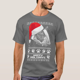 Bull Terrier Niedlich Happy Holidays T-Shirt